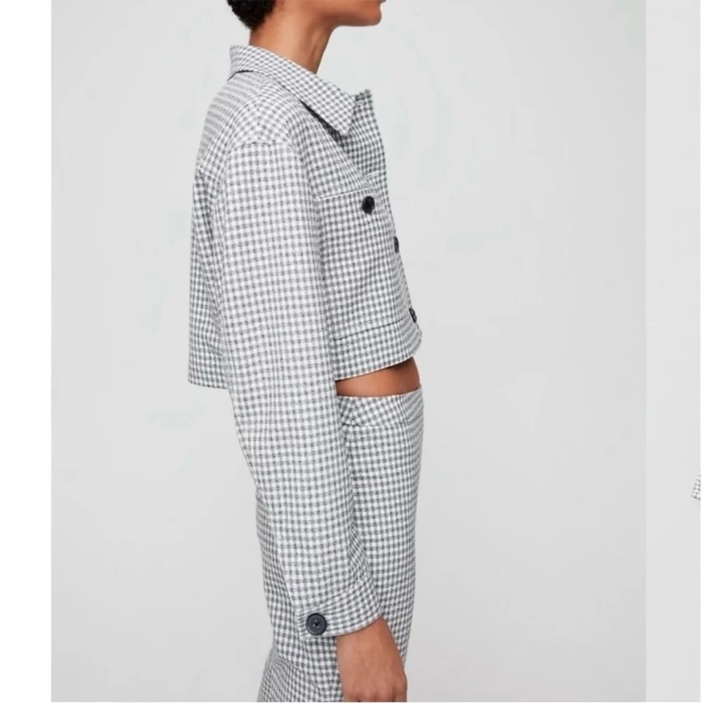 Wilfred Ourson Little Cropped Jacket Gingham XS Aritzia #71698 - Picture 3 of 9